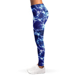 Blue And Purple Lightning Print Women's Leggings