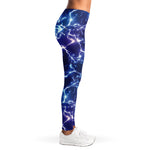 Blue And Purple Lightning Print Women's Leggings