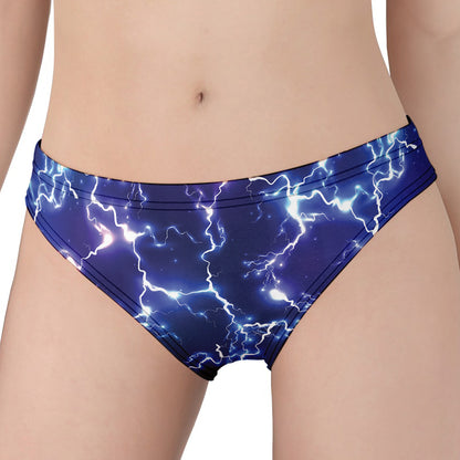 Blue And Purple Lightning Print Women's Panties