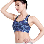 Blue And Purple Lightning Print Women's Sports Bra