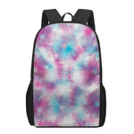 Blue And Purple Shibori Tie Dye Print 17 Inch Backpack