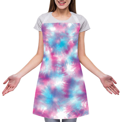 Blue And Purple Shibori Tie Dye Print Adjustable Apron