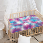 Blue And Purple Shibori Tie Dye Print Baby Crib Sheet