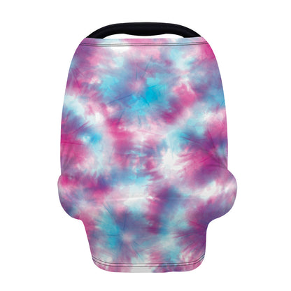 Blue And Purple Shibori Tie Dye Print Baby Seat Cover