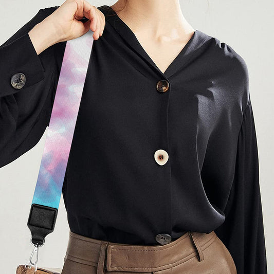Blue And Purple Shibori Tie Dye Print Bag Strap