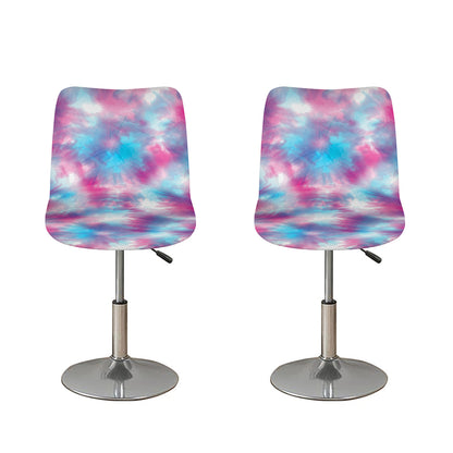 Blue And Purple Shibori Tie Dye Print Bar Stool Covers