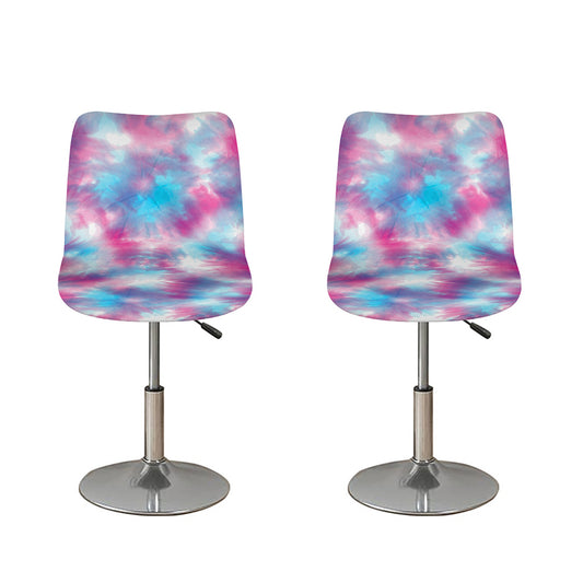 Blue And Purple Shibori Tie Dye Print Bar Stool Covers
