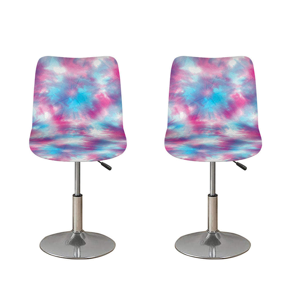 Blue And Purple Shibori Tie Dye Print Bar Stool Covers