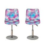 Blue And Purple Shibori Tie Dye Print Bar Stool Covers