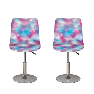 Blue And Purple Shibori Tie Dye Print Bar Stool Covers