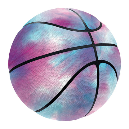 Blue And Purple Shibori Tie Dye Print Basketball