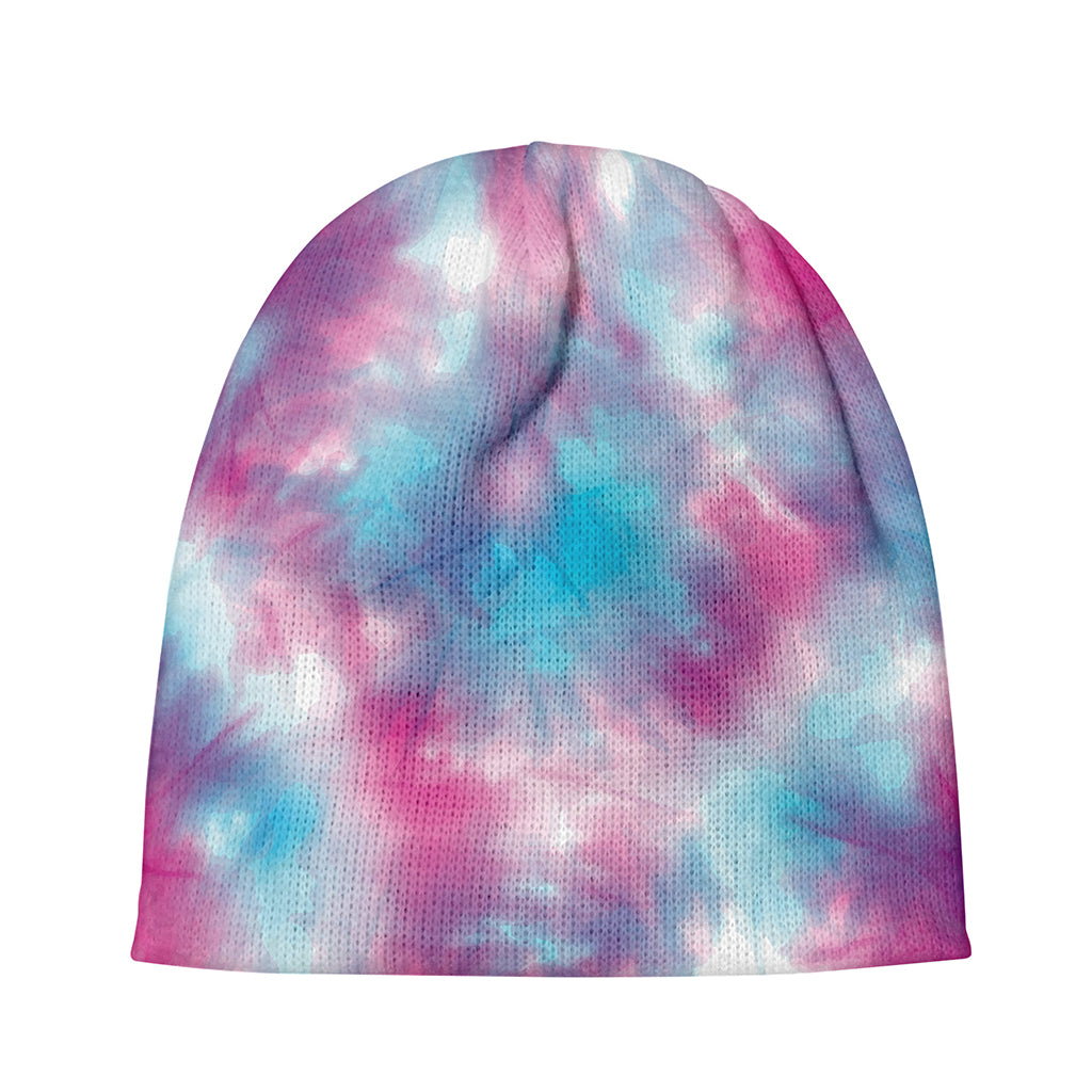 Blue And Purple Shibori Tie Dye Print Beanie