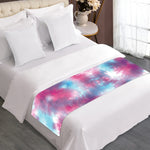 Blue And Purple Shibori Tie Dye Print Bed Runner