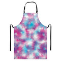 Blue And Purple Shibori Tie Dye Print Bib Apron With Pocket