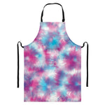 Blue And Purple Shibori Tie Dye Print Bib Apron With Pocket
