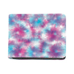 Blue And Purple Shibori Tie Dye Print Bifold Wallet