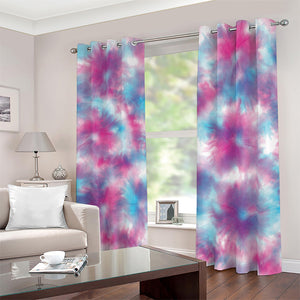 Blue And Purple Shibori Tie Dye Print Blackout Grommet Curtains