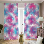 Blue And Purple Shibori Tie Dye Print Blackout Pencil Pleat Curtains