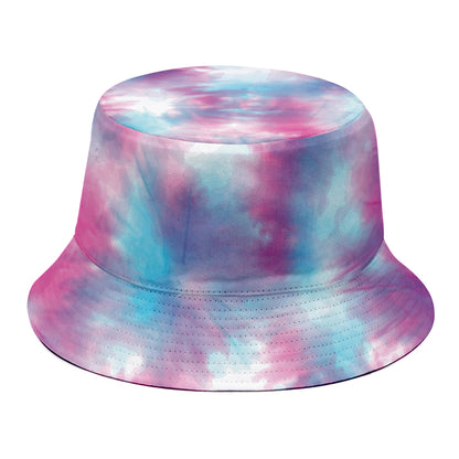 Blue And Purple Shibori Tie Dye Print Bucket Hat