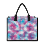 Blue And Purple Shibori Tie Dye Print Canvas Tote Bag