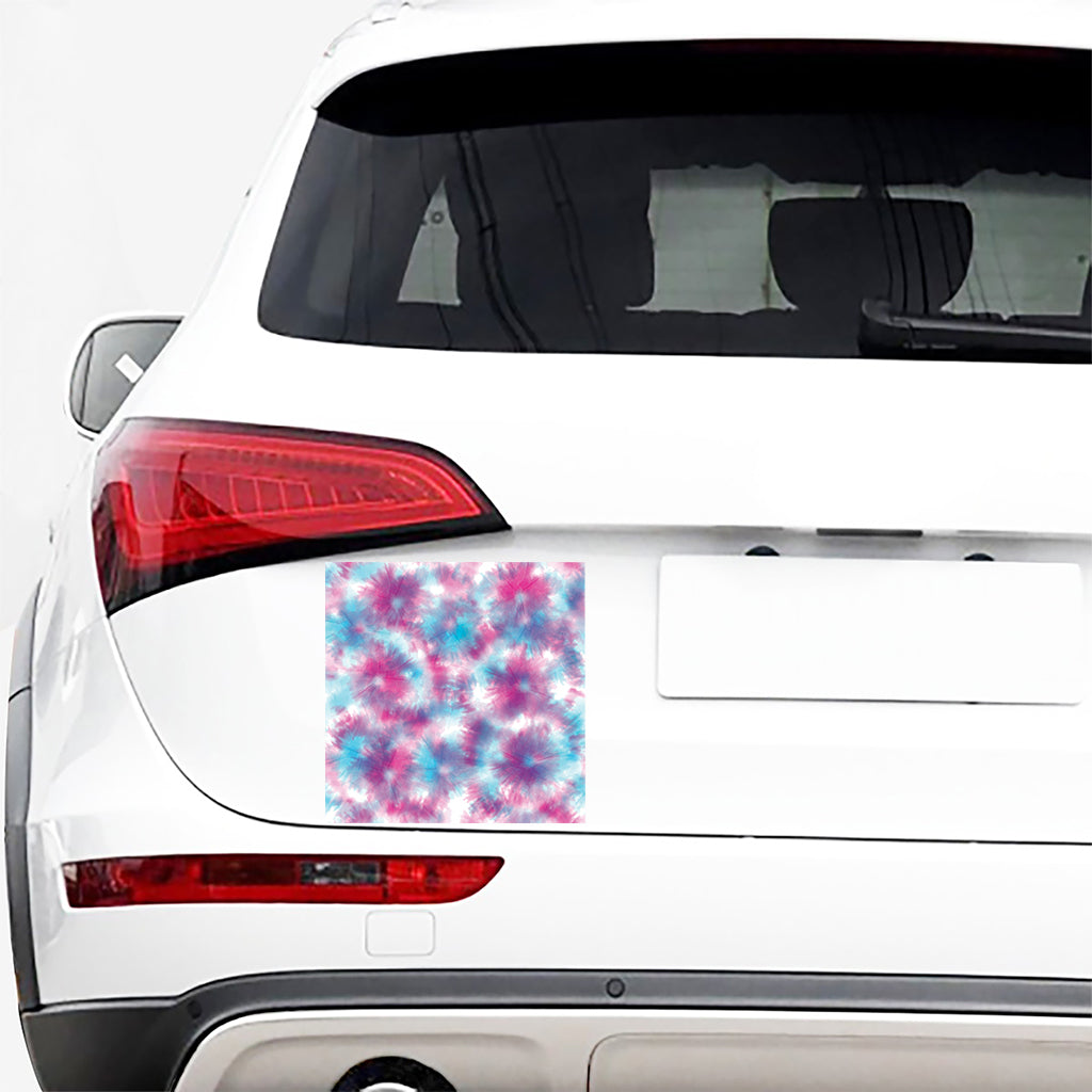 Blue And Purple Shibori Tie Dye Print Car Sticker