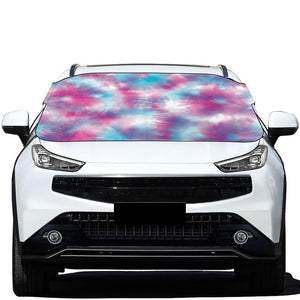 Blue And Purple Shibori Tie Dye Print Car Windshield Snow Cover