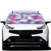 Blue And Purple Shibori Tie Dye Print Car Windshield Snow Cover