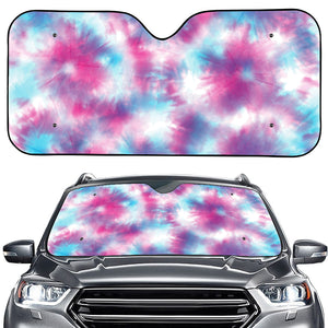 Blue And Purple Shibori Tie Dye Print Car Windshield Sun Shade