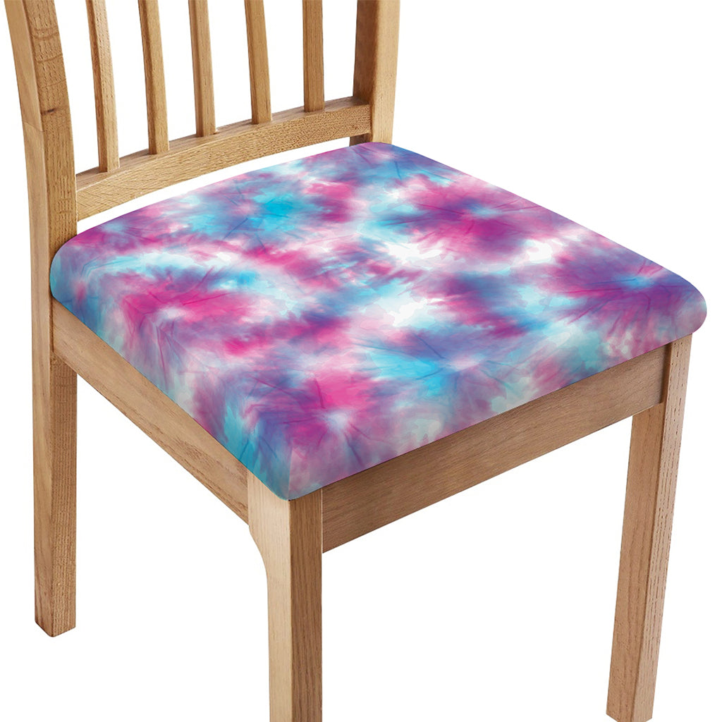 Blue And Purple Shibori Tie Dye Print Chair Cushion Cover