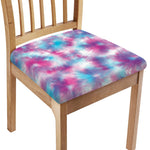 Blue And Purple Shibori Tie Dye Print Chair Cushion Cover