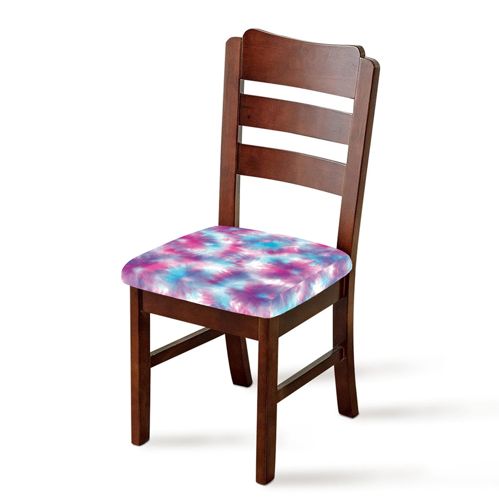 Blue And Purple Shibori Tie Dye Print Chair Cushion Cover