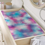 Blue And Purple Shibori Tie Dye Print Changing Pad Cover
