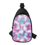 Blue And Purple Shibori Tie Dye Print Chest Bag