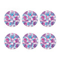 Blue And Purple Shibori Tie Dye Print Coaster Set