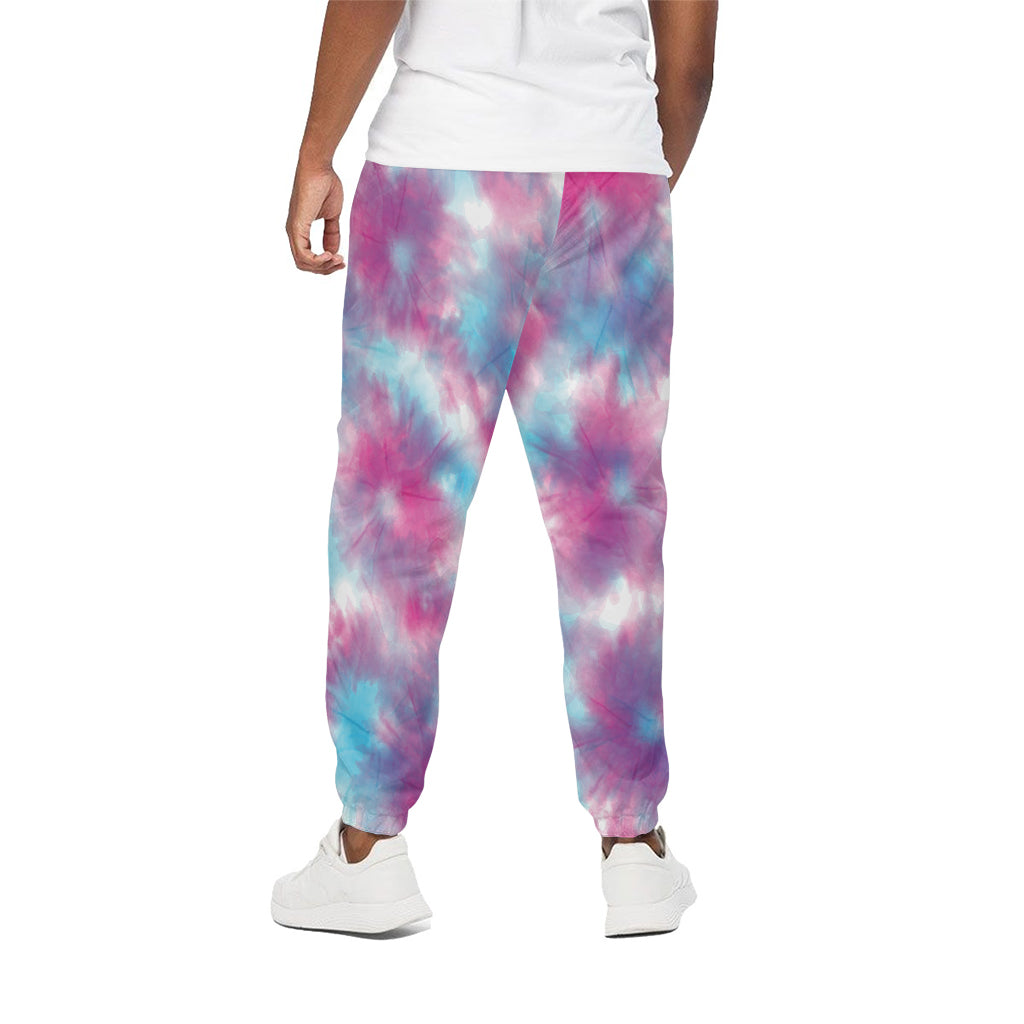 Blue And Purple Shibori Tie Dye Print Cotton Pants