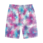 Blue And Purple Shibori Tie Dye Print Cotton Shorts