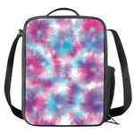 Blue And Purple Shibori Tie Dye Print Crossbody Lunch Bag