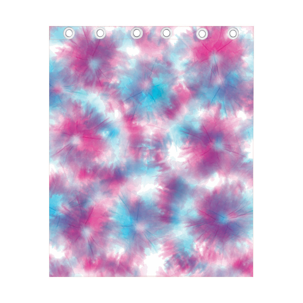 Blue And Purple Shibori Tie Dye Print Curtain