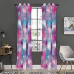 Blue And Purple Shibori Tie Dye Print Curtain