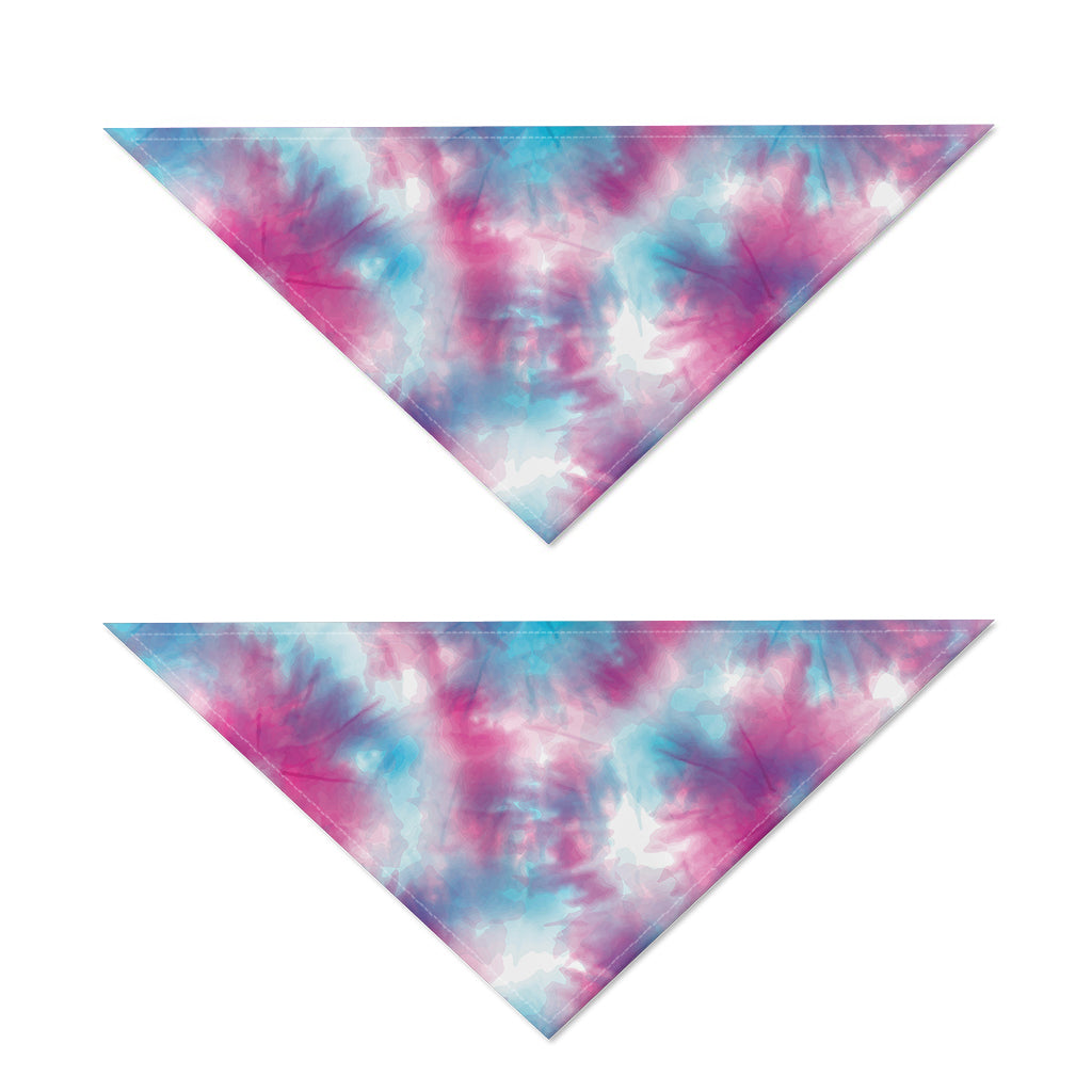 Blue And Purple Shibori Tie Dye Print Dog Bandana