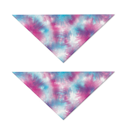 Blue And Purple Shibori Tie Dye Print Dog Bandana