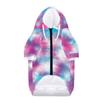 Blue And Purple Shibori Tie Dye Print Dog Zip Up Hoodie