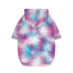 Blue And Purple Shibori Tie Dye Print Dog Zip Up Hoodie