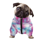 Blue And Purple Shibori Tie Dye Print Dog Zip Up Jacket