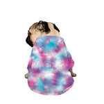 Blue And Purple Shibori Tie Dye Print Dog Zip Up Jacket