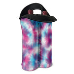 Blue And Purple Shibori Tie Dye Print Double Neoprene Wine Tote