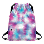 Blue And Purple Shibori Tie Dye Print Drawstring Backpack
