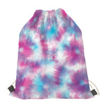 Blue And Purple Shibori Tie Dye Print Drawstring Bag