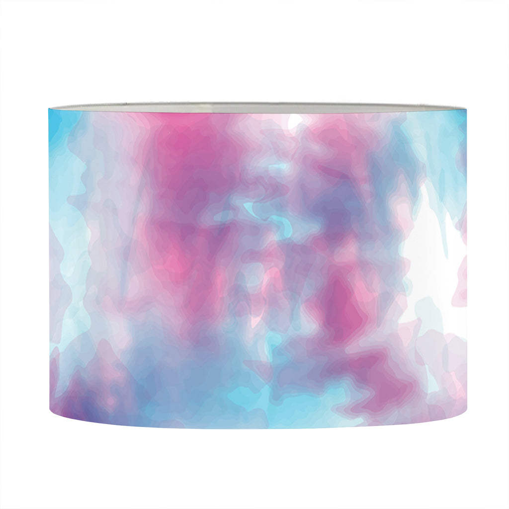 Blue And Purple Shibori Tie Dye Print Drum Lamp Shade