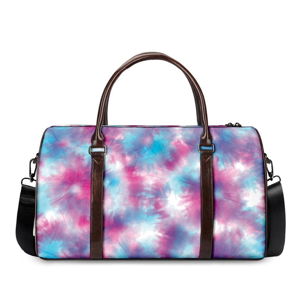 Blue And Purple Shibori Tie Dye Print Duffle Bag
